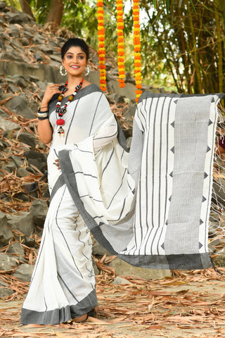 Beautiful Ash Handloom Cotton Sarees Get Extra 10% Discount on All Prepaid Transaction