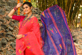 Beautiful Pink Handloom Cotton Sarees Get Extra 10% Discount on All Prepaid Transaction