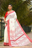Beautiful White Handloom Cotton Sarees Get Extra 10% Discount on All Prepaid Transaction