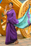 Beautiful Purple Tussar Silk Sarees