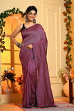 Purple Solid Color Handloom Khadi Cotton Sarees Get Extra 10% Discount on All Prepaid Transaction