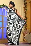 White And Black Hand Painted Handloom Pure Silk Sarees