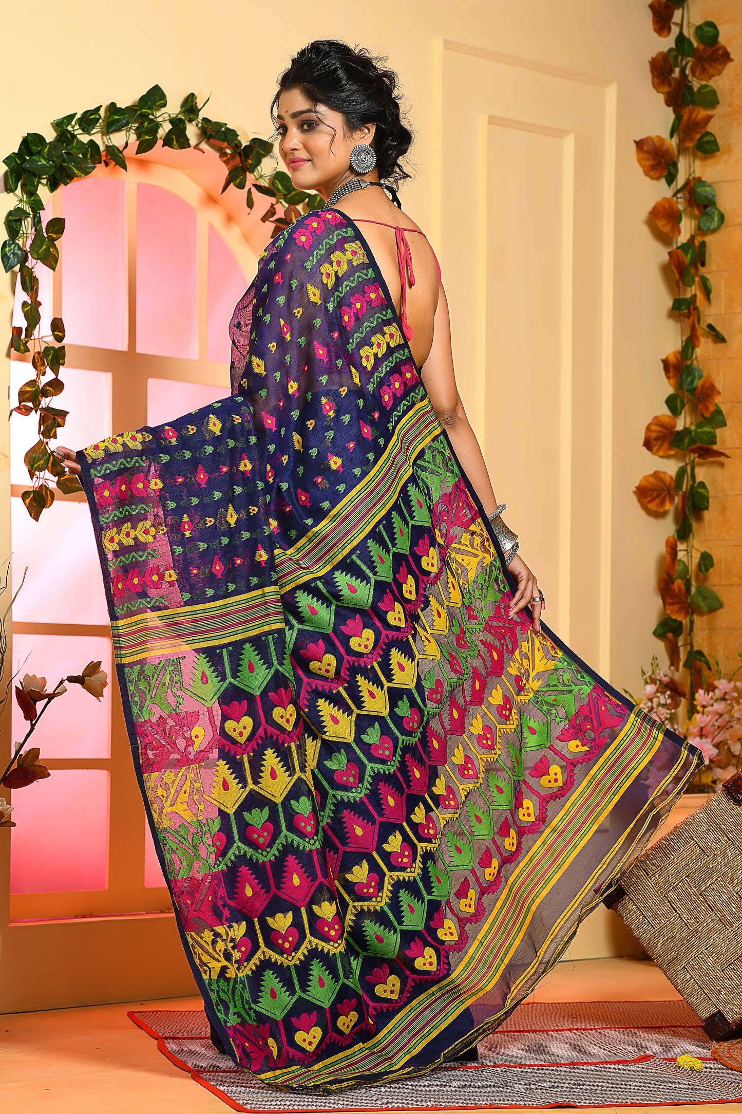 Blue Designer Dhakai Jamdani Sarees