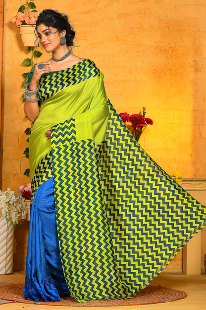 Neon Digital printed Pure Silk Sarees