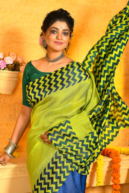 Neon Digital printed Pure Silk Sarees