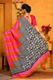 Beautiful Block Printed Handloom Pure Silk Sarees Get Extra 10% Discount on All Prepaid Transaction