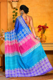 Beautiful Design Motif Block Printed Handloom Pure Silk Sarees Get Extra 10% Discount on All Prepaid Transaction