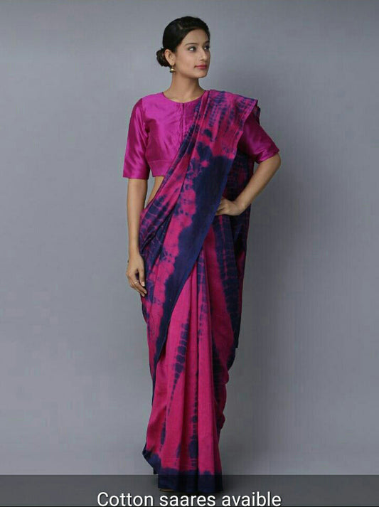 Purple Mulmul Batik Sarees