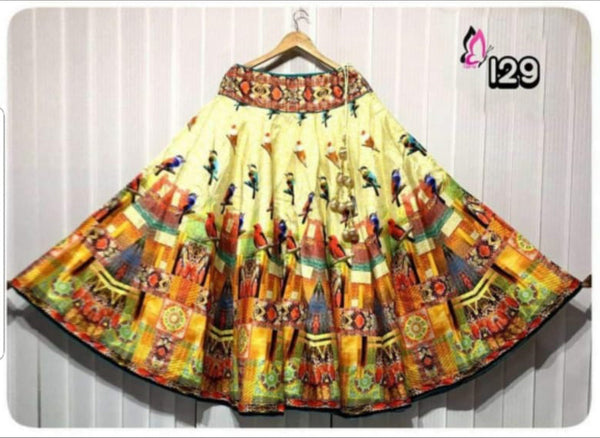 Beige Yellow Designer Skirts