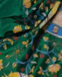 Green Hand Printed Zari Border Pure Silk Mark Certified Tussar Silk Sarees