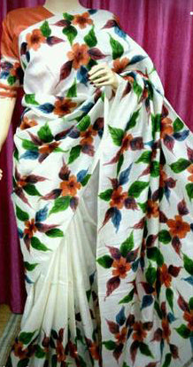 White Pure Silk Mark Certified Murshidabad Silk Sarees