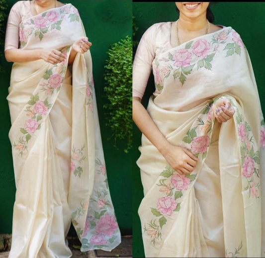 Pure Digital Print Organza Sarees