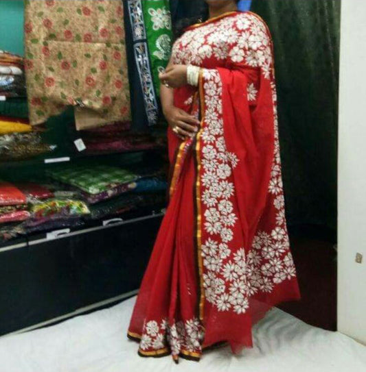 Red Kathiawari Sarees