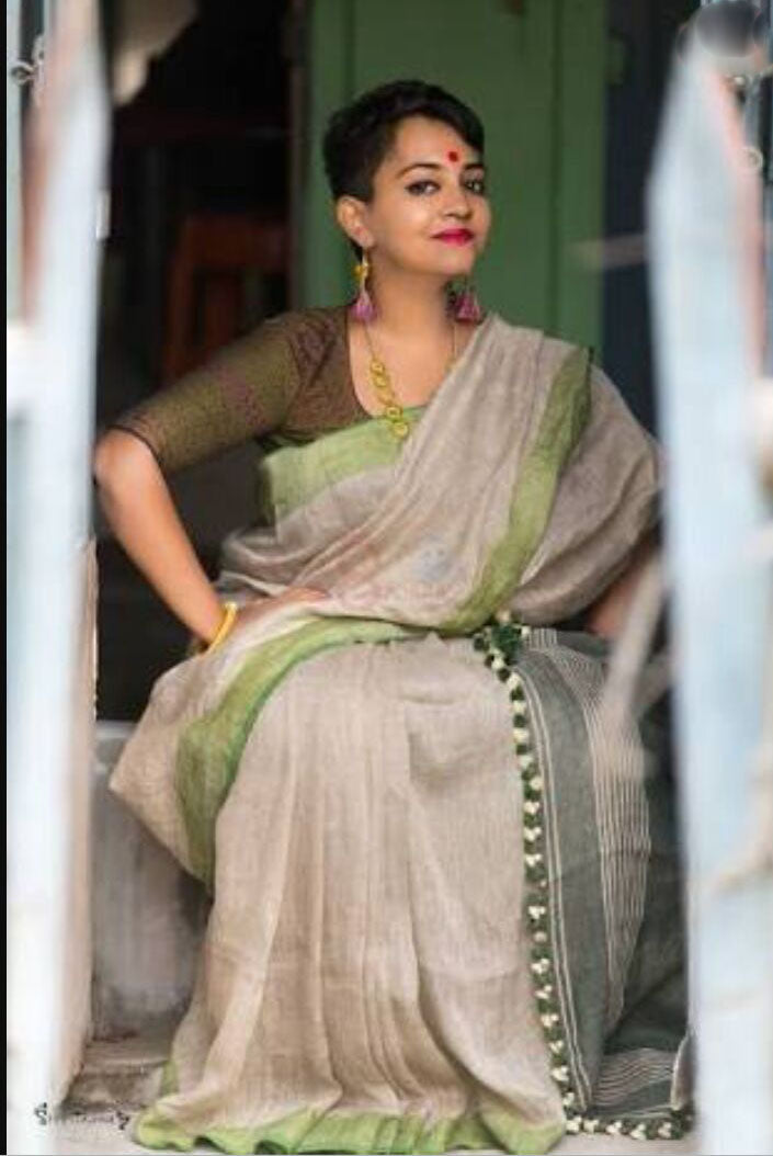 Grey Moklin Sarees