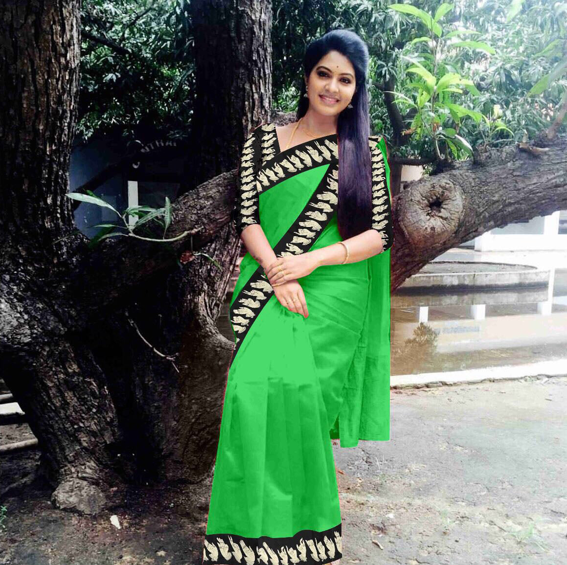 Green Kalamkari Sarees