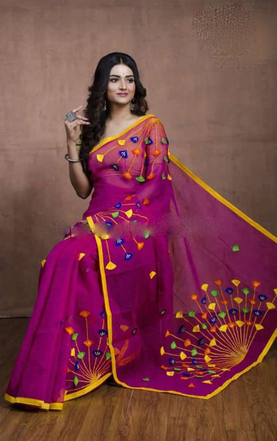 Purple Applique Sarees