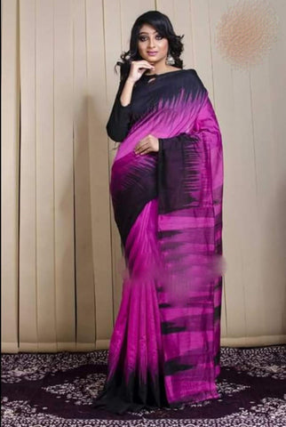 Purple Black Ikkat Sarees