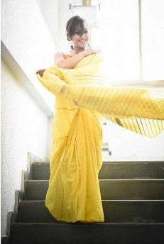 Yellow Pure Cotton Khesh Sarees