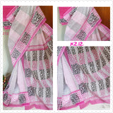 Pink Beige KK Pure Pure Cotton Kota Doriya Sarees Get Extra 10% Discount on All Prepaid Transaction