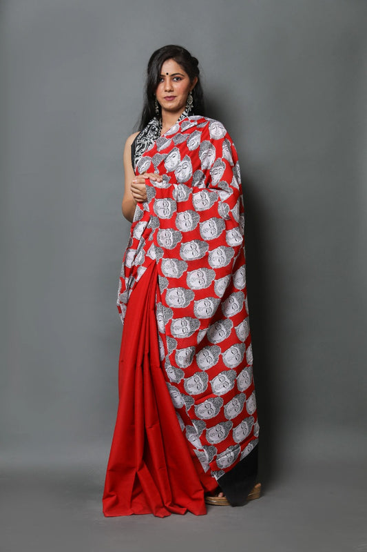 Red Mulmul Batik Sarees