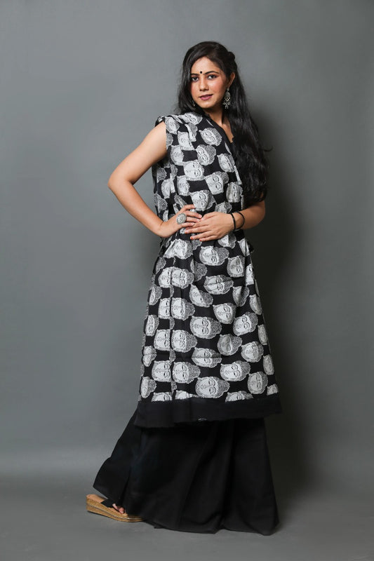 Black Mulmul Batik Sarees