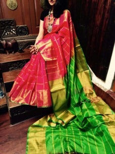 Red GreenUppada Silk Sarees