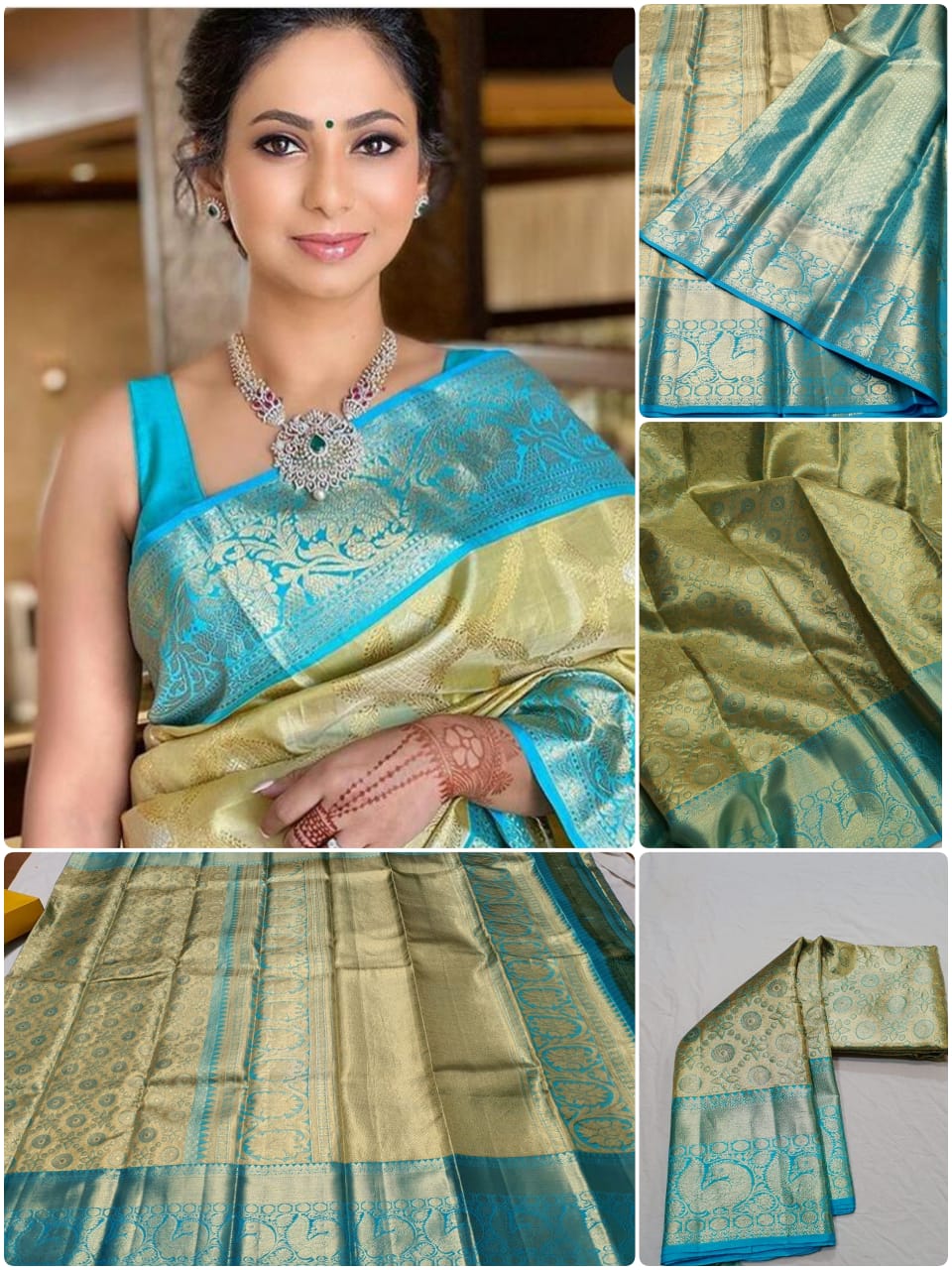 Blue Kanjivaram Silk Sarees  Woven Border