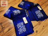 Blue Kanjivaram Silk Sarees Get Extra 10% Discount on All Prepaid Transaction