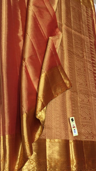 Zwab Women's Orange Banarasi and Kanjivaram Silk Traditional Saree with  Unstitch Blouse : Amazon.in: Fashion