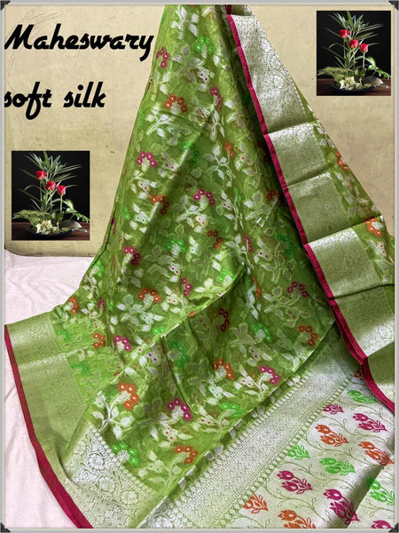 Green Bengal Pure Cotton Handloom Sarees