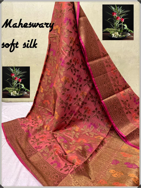 Pink Rani Bengal Pure Cotton Handloom Sarees