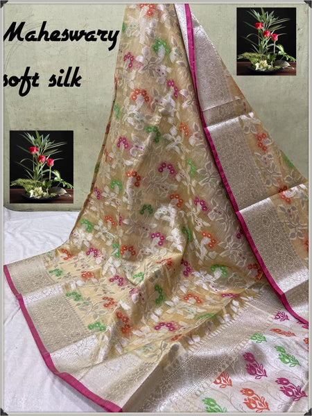 Beige Bengal Pure Cotton Handloom Sarees
