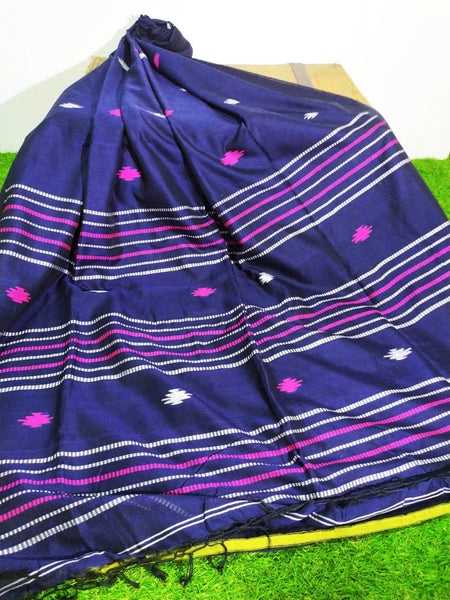 Blue Bengal Pure Cotton Handloom Sarees
