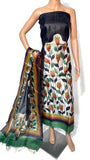 Black Hand Painted Design Pure Silk Top & Dupatta Get Extra 10% Discount on All Prepaid Transaction