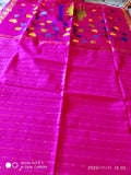 Viscous Khadi Rani Pink Silk Sarees  with Silk Mark Certified Muslin Pallu Get Extra 10% Discount on All Prepaid Transaction