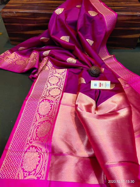 Rani Pink Katan Banarasi Silk