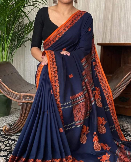 Blue Handloom Khadi Sarees