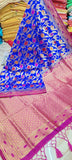Royal Blue Minakari Nimjori Bangalore Soft Handloom Silk Sarees