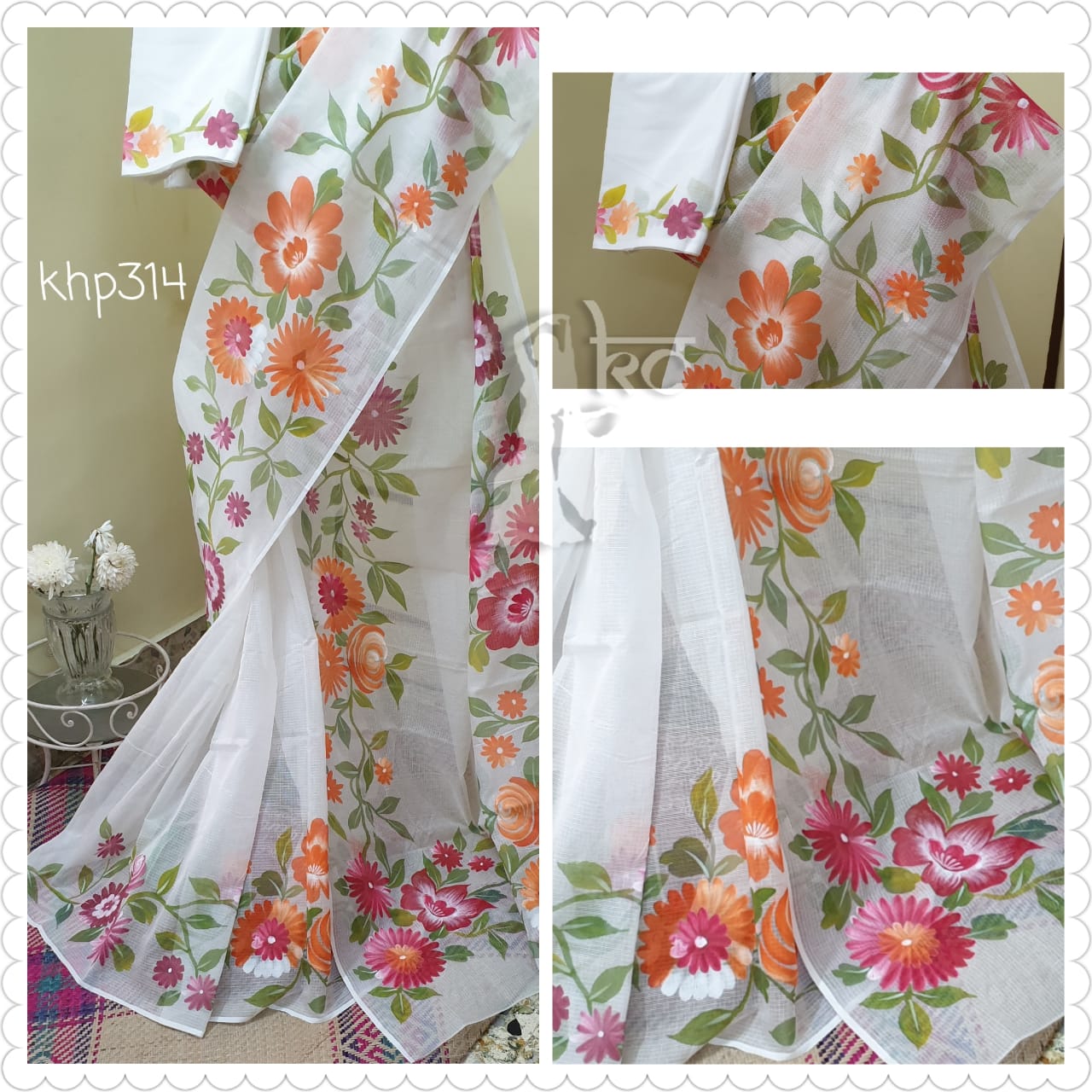 Pure White KK Kota Doriya Sarees