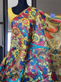 Dandelion Yellow And MultiColour Hand Painted Pure Pure Silk Mark Certified Tussar Silk Kalamkari Sarees