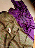 Violet Matka Silk Designer Jamdani Sarees Get Extra 10% Discount on All Prepaid Transaction