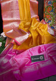 MeriGold Yellow Designer Gadwal Pure Silk Sarees Get Extra 10% Discount on All Prepaid Transaction