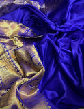 Royal Blue Designer Gadwal Pure Silk Sarees Get Extra 10% Discount on All Prepaid Transaction