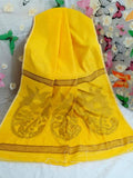 SunFlower Yellow Amkolka Handloom Khadi Sarees