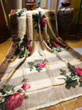Beige Hand Painted Plain Bengal Pure Silk Mark Certified Tussar Silk Sarees
