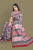 Purple Bagru Printed Pure Chanderi Silk Sarees Get Extra 10% Discount on All Prepaid Transaction