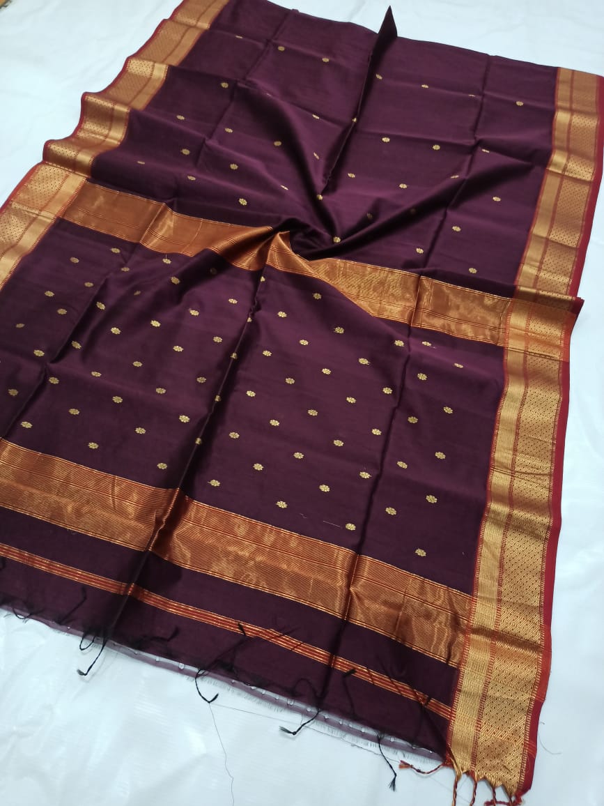 Purple Maheshwari Silk Sarees