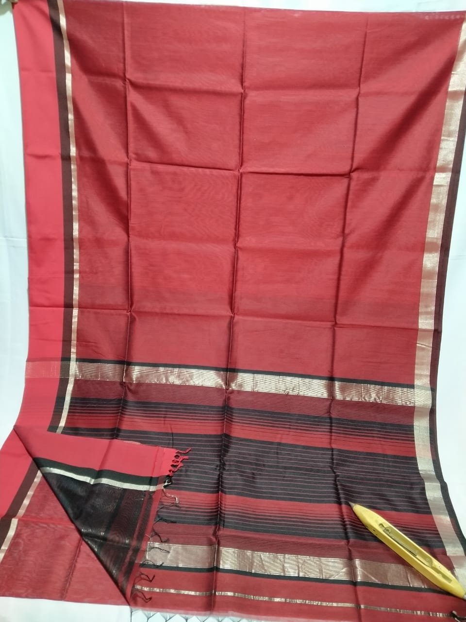 Red Maheshwari Silk Sarees