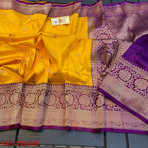 Yellow Banarasi Silk Sarees Get Extra 10% Discount on All Prepaid Transaction