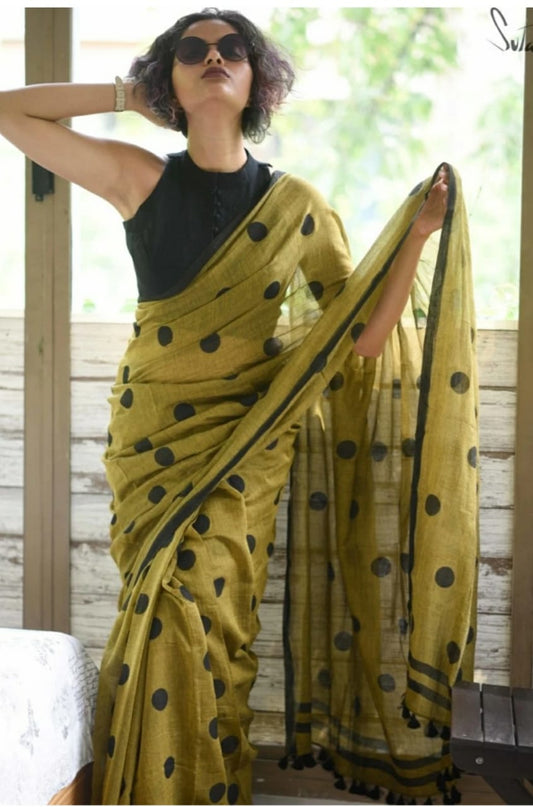 Handloom Pure Cotton Polka Sarees